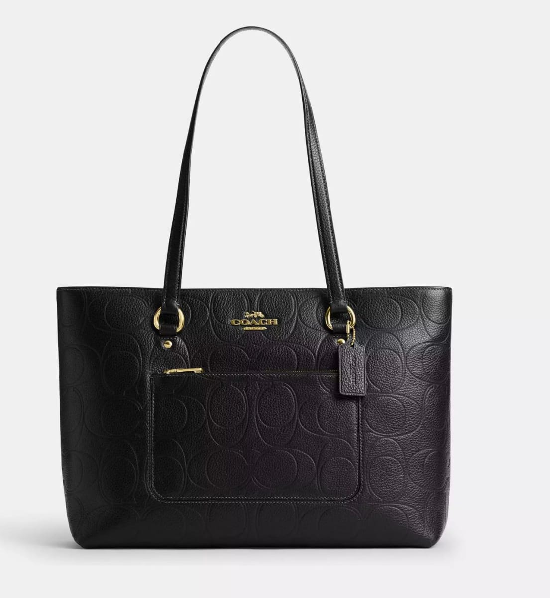 Cartera Coach Tote negro acolchado diseños Negro