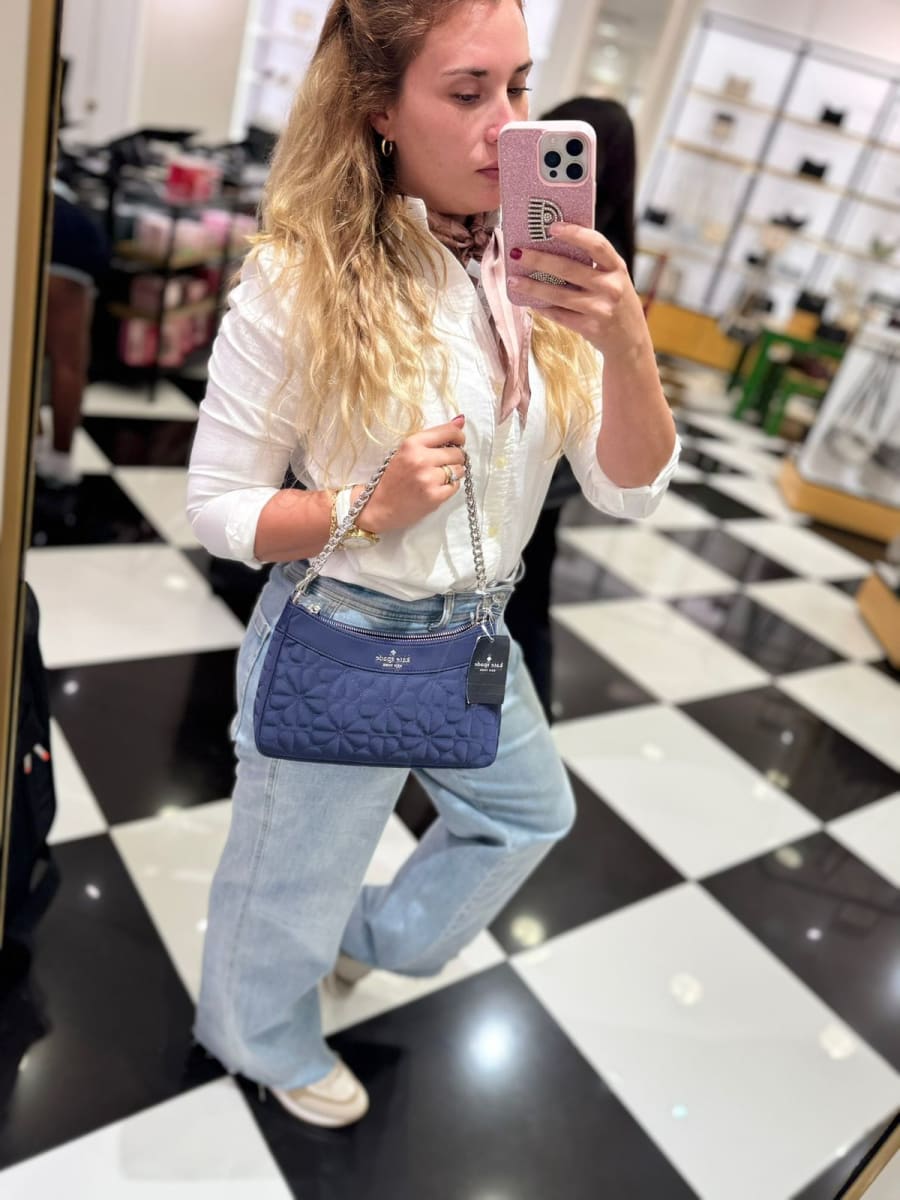 Cartera Kate Spade tela acolchada pequeña Azul