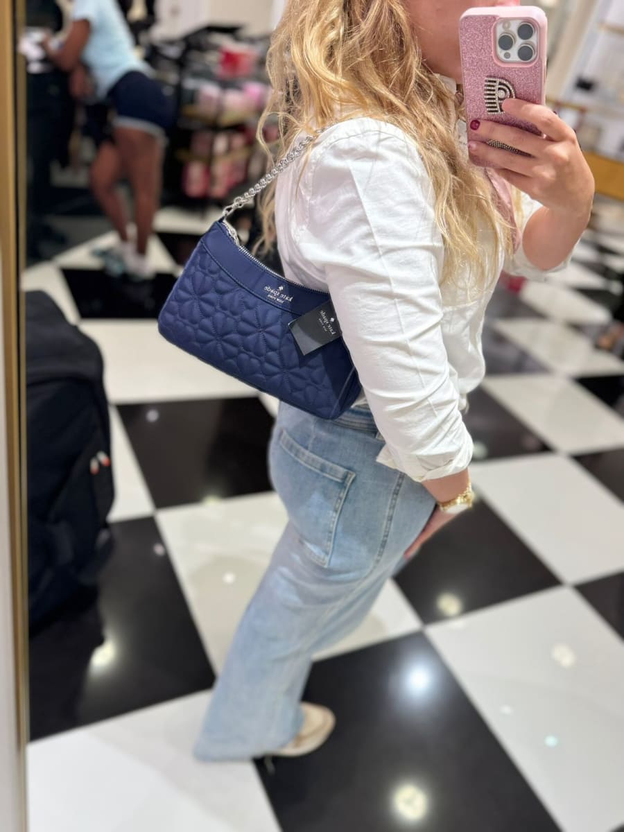 Cartera Kate Spade tela acolchada pequeña Azul