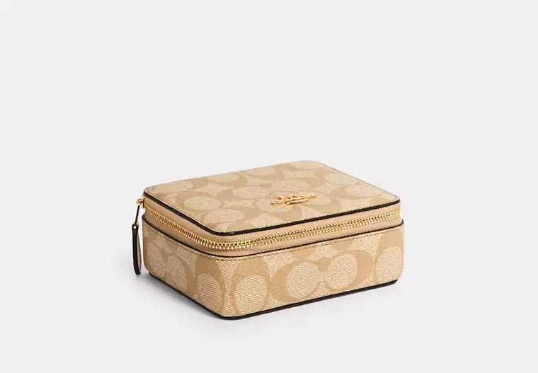 Joyero coach Monograma beige con blanco