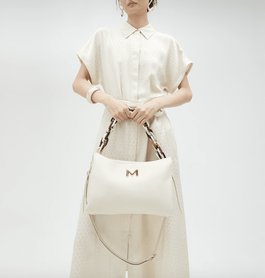 Cartera Lola Casademun Asa acrilica multicolor Crudo - Crema