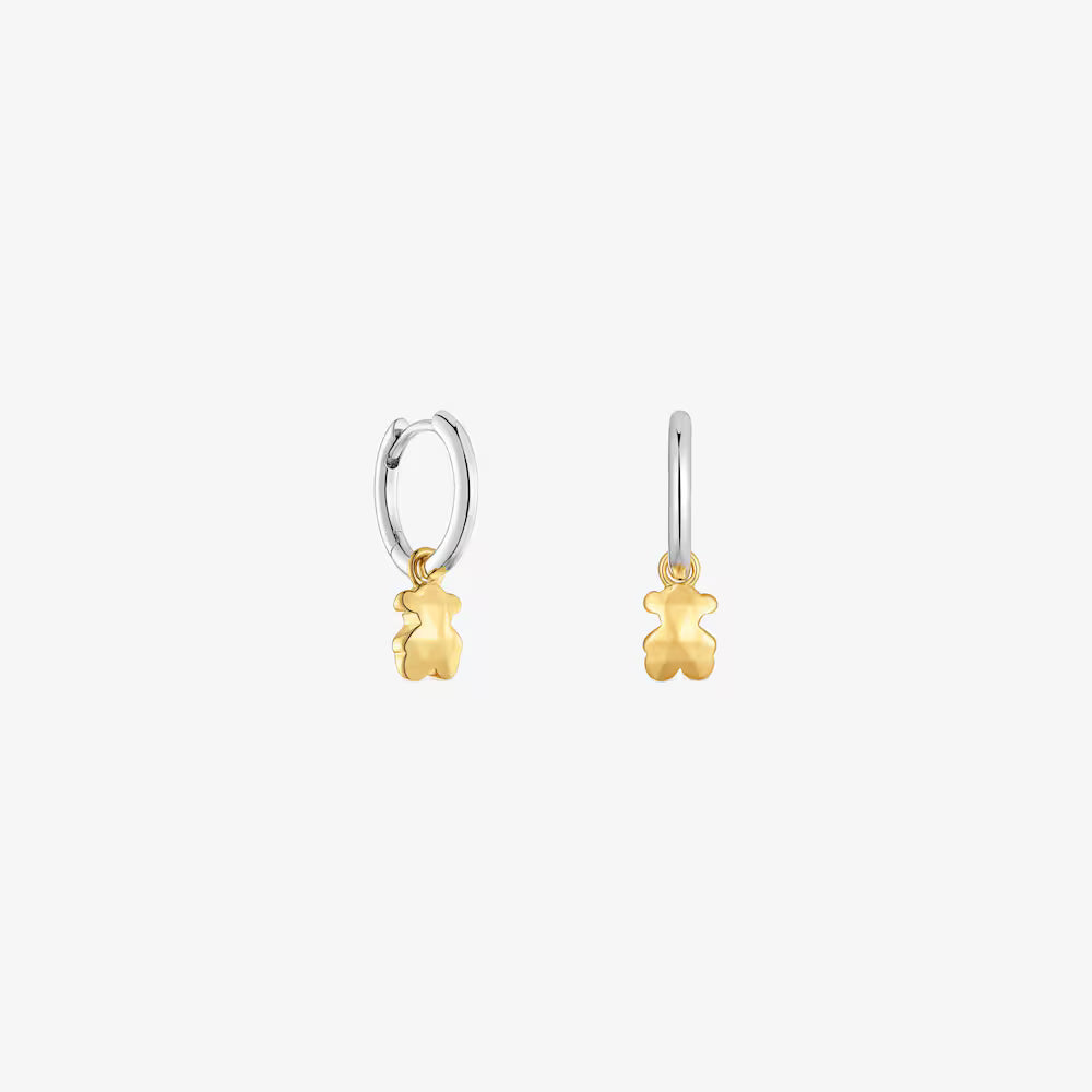 Pendientes Tous de aro motivo oso bicolor Icon Metal