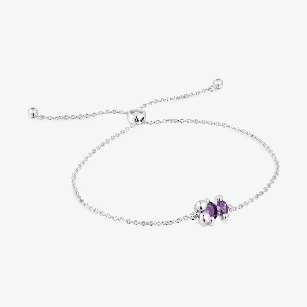 Pulsera Tous cadena motivo oso de plata y zafiro lila creado en laboratorio