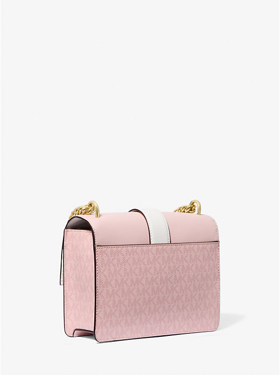 Cartera Michael Kors Crossbody Greenwich pequeña Rosa con blanco