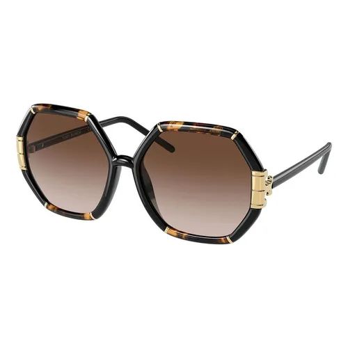 Lentes Tory Burch Oversize Octagon - Gradiente Marrón