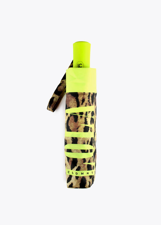 Paragua Lola Casademunt pequeño automatico animal print Verde