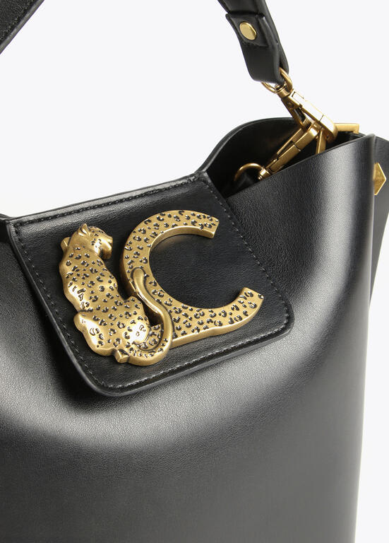 Cartera Lola Casademunt efecto piel logo LC Negro