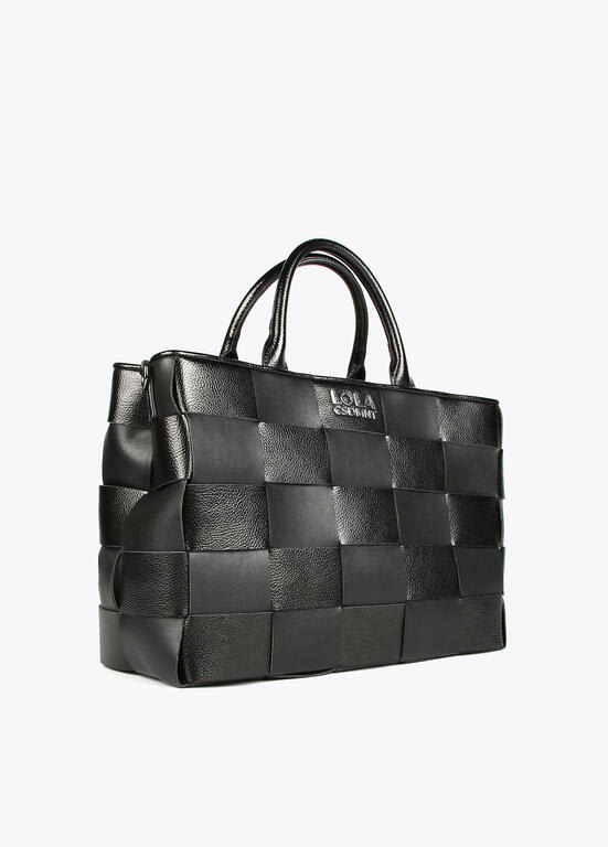 Bolso Lola Casademunt Shopper Trenzado Negro edit