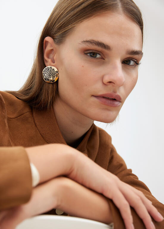 Aros Lola Casademunt boton cara tigre joya