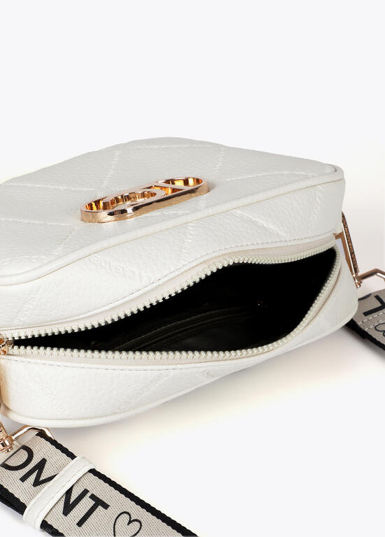 Cartera Lola Casademunt rombos logo ovalado crudo