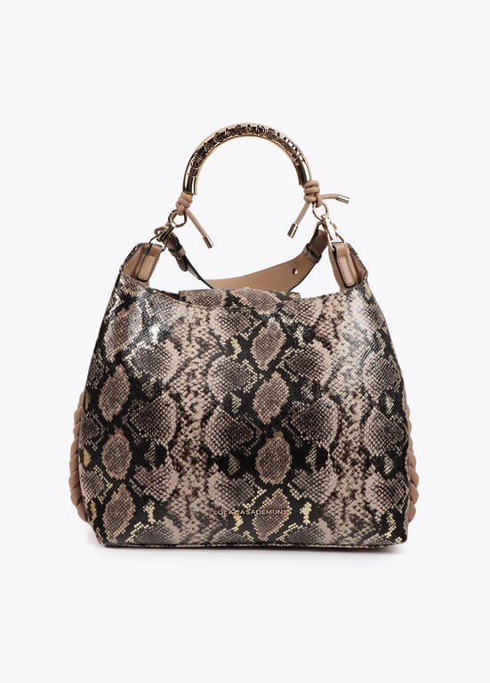 Cartera Lola Casademunt Shopper Print Marron - Crudo