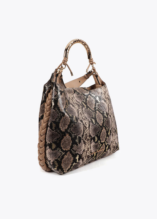 Cartera Lola Casademunt Shopper Print Marron - Crudo