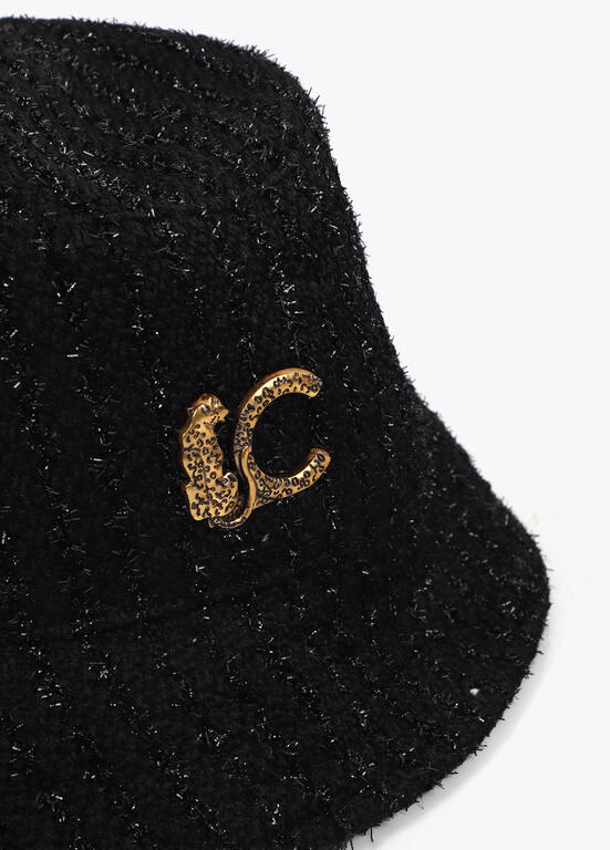 Sombrero Lola Casademunt tipo bucket tweed logo leopardo