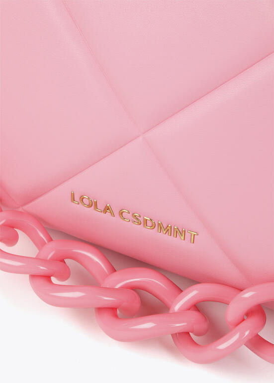 Cartera Lola Casademunt acolchada con cadena Rosa