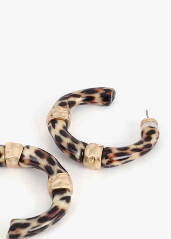 Aros Lola Casademunt  de  efecto bambú animal print