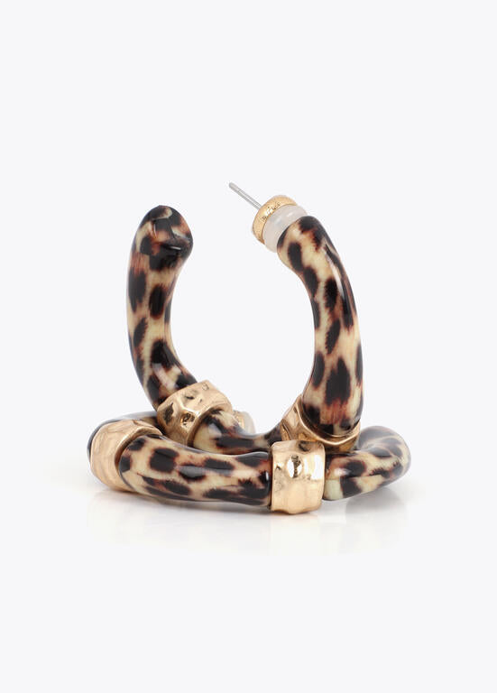 Aros Lola Casademunt  de  efecto bambú animal print