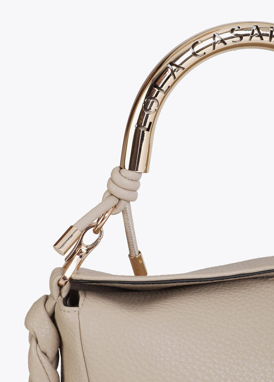 Bolso Lola Casademunt asa metálica troquelada crudo