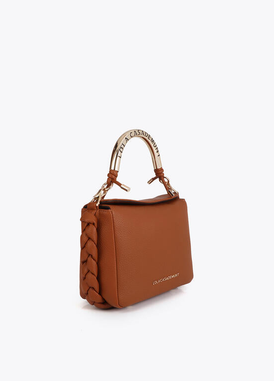 Bolso Lola Casademunt asa metálica troquelada camel