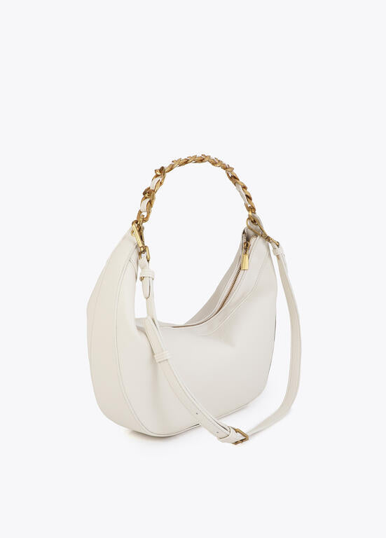 Cartera Lola Casademunt crudo media luna con animal y cadena