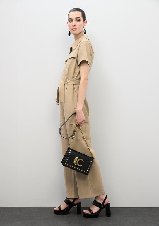 Cartera Lola Casademunt Bandolera con solapa  animal tachas