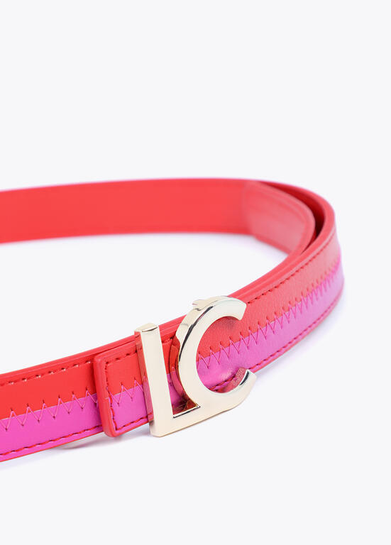 Cinturón Lola Casademunt  reversible bicolor rojo-rosa