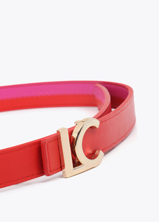 Cinturón Lola Casademunt  reversible bicolor rojo-rosa