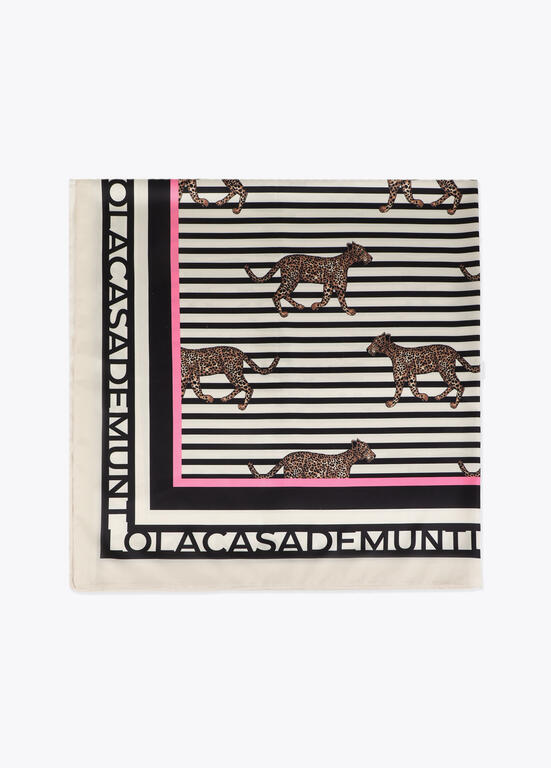 Pañuelo Lola Casademunt satinado con estampado combinado