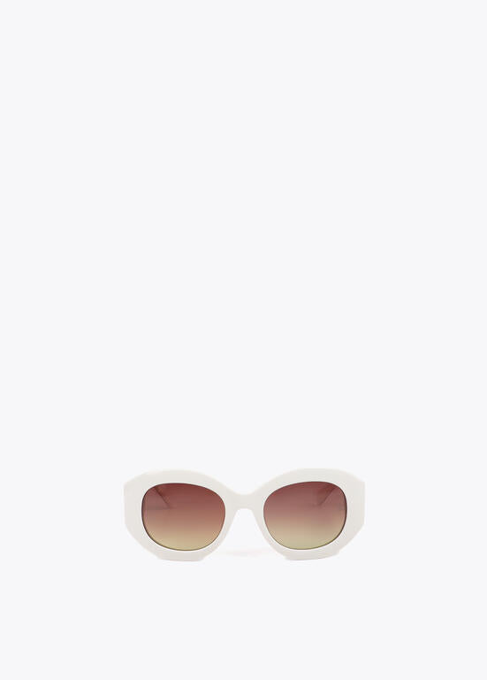 Lentes Lola Casademunt  de sol en forma redondeada crudo