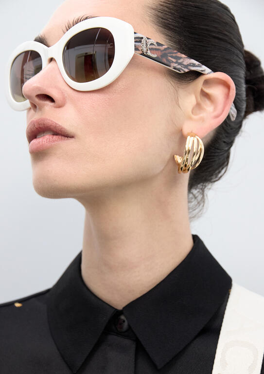 Lentes Lola Casademunt  de sol en forma redondeada crudo
