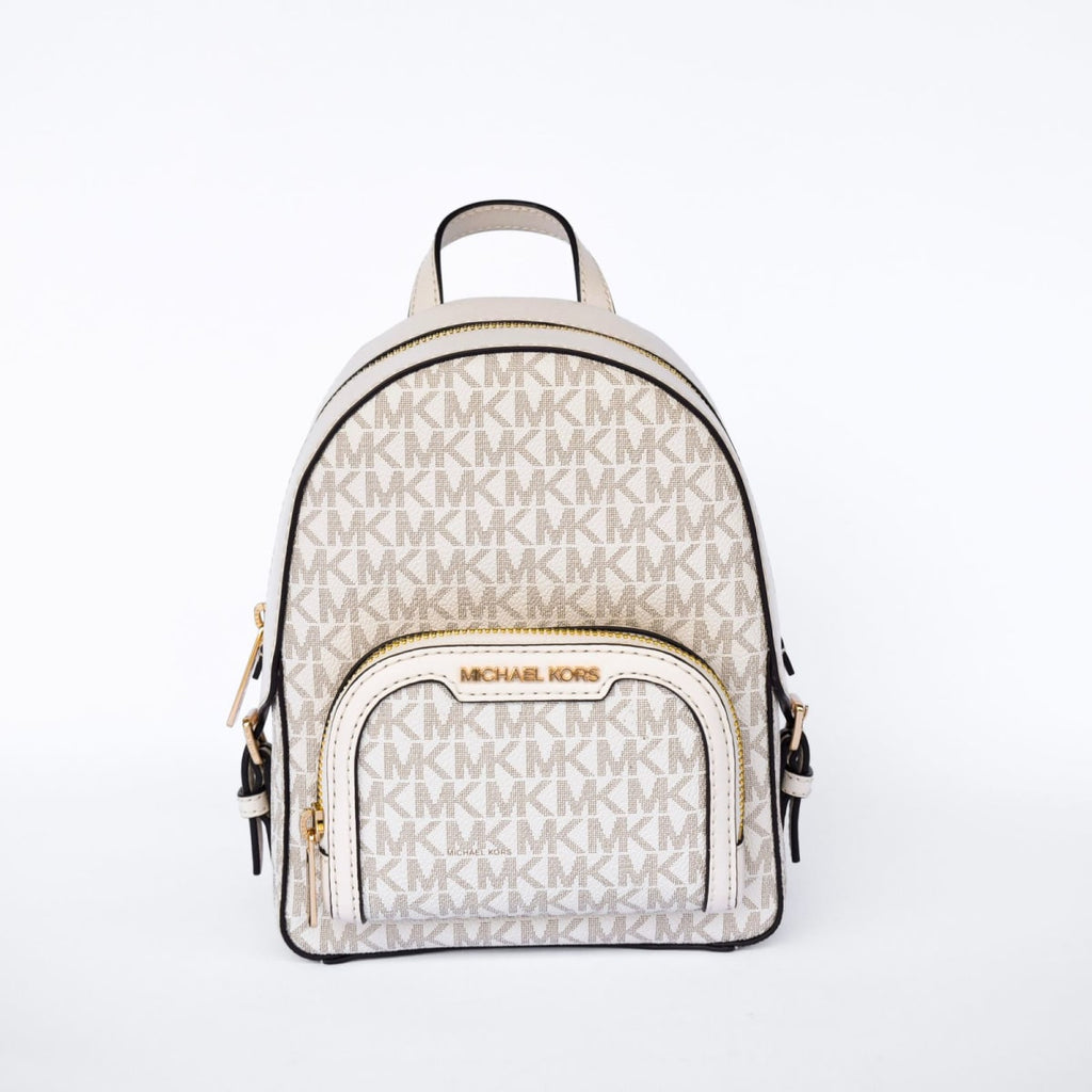 Mochila Michael Kors Crossbody Jayce Small Monograma Crema Vainilla