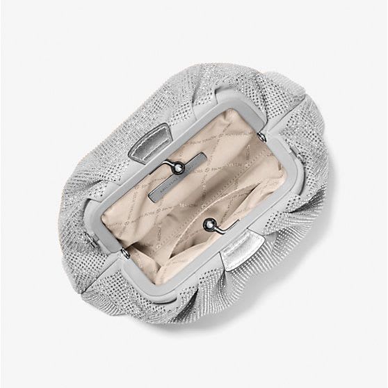 Cartera Michael Kors Nola brillante Plateado