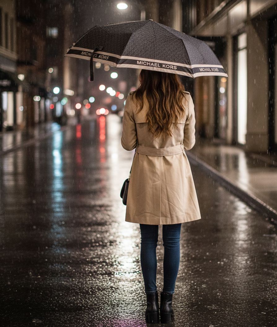 Paragua Michael Kors Monograma Negro