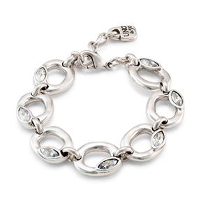 Pulsera uno de 50 Details con ovalos redondos y cristal celeste