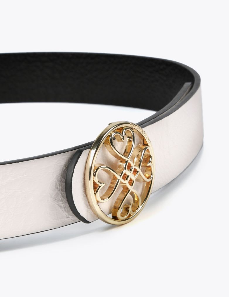 Cinturon Lola casademunt reversible trebol corazones infinitos Crudo - Negro